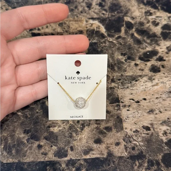 Kate Spade "Razzle Dazzle" Pave Ball Necklace Gold - Picture 2 of 6